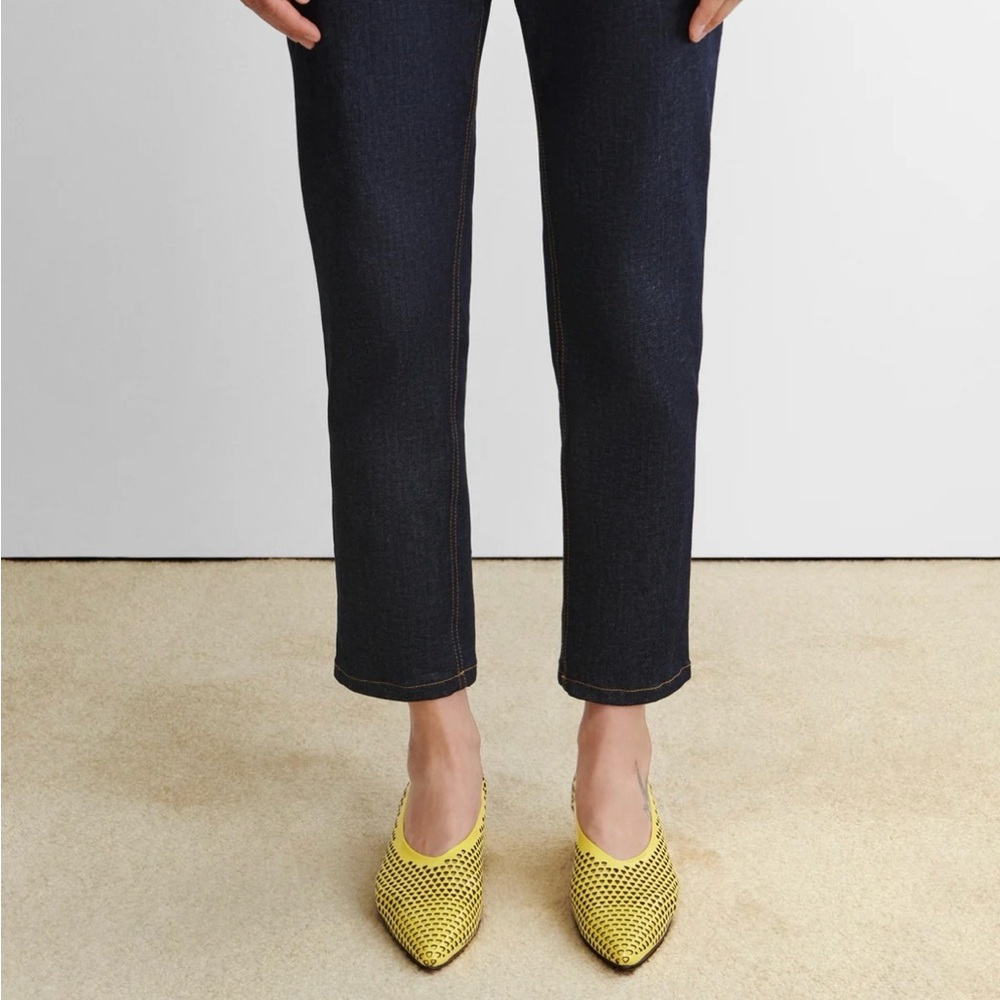 Rachel Comey Clemmie Kitten S-Punch Yellow Perforated Heels - Picture 9 of 10